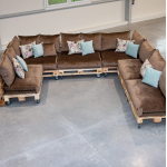 Paletové sedenie Golden Garden GG94/1 - Podsedáky a Vankúše "FIT IN" 120cm x 80cm x 15cm - penový granulát - capuccino